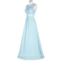 Kate Kasin Ärmellos V-Back Formal Hellblau Spitze Chiffon Abend Ballkleid Party Prom Brautjungfer Kleider KK000164-1